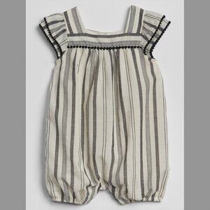 Gap Off-White & Grey Printed Playsuit for Girls 18-24m